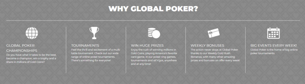 global poker features