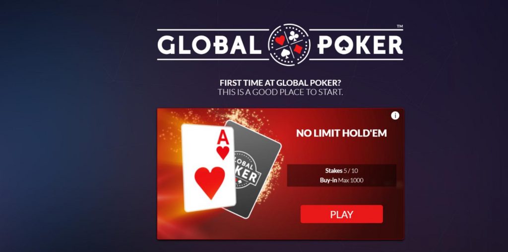 global poker no limit hold em play screen