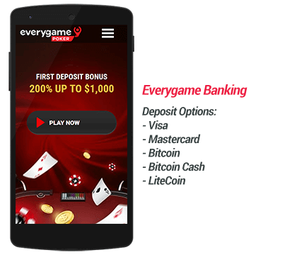 Everygame Poker Banking Deposit Options